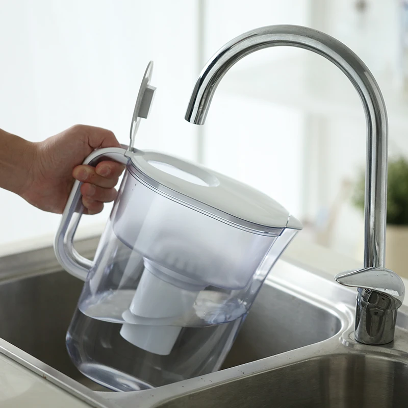Hot sale nsf certified alkaline water filter pitcher for hard water with replacement cartridge filter jug