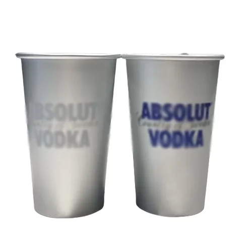 Hot sales Customized rolled aluminum cup changes color when cold, outdoor party beer cup 350/450/600ml
