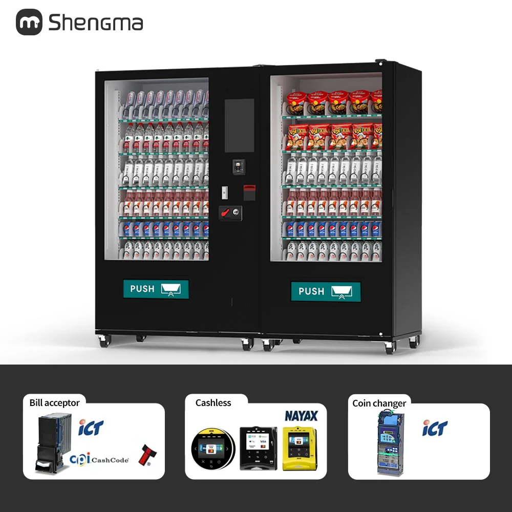 Chinese Factory Vending Machine Cashless Touch Screen Big Size Vending Beverage Machine for Foods and Drinks