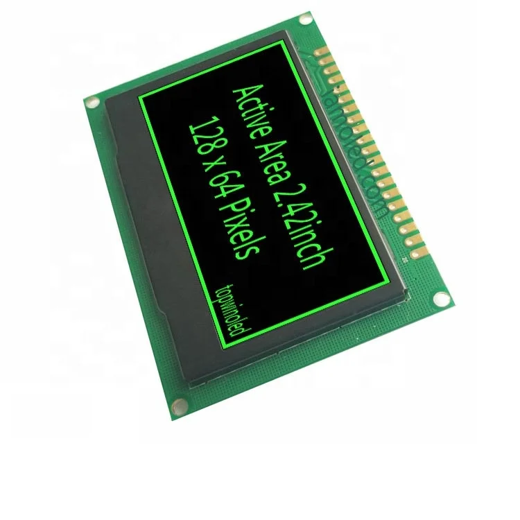2.4' 2.42inch 2.42 inch 128x64 pixels green color oled module with PCB board TW28641240A05 ssd1309 driving IC multi Interface