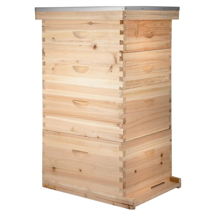 3 Layer Complete Langstroth Beehive Box 10 Frame Bee Hive Starter kit Complete Hive