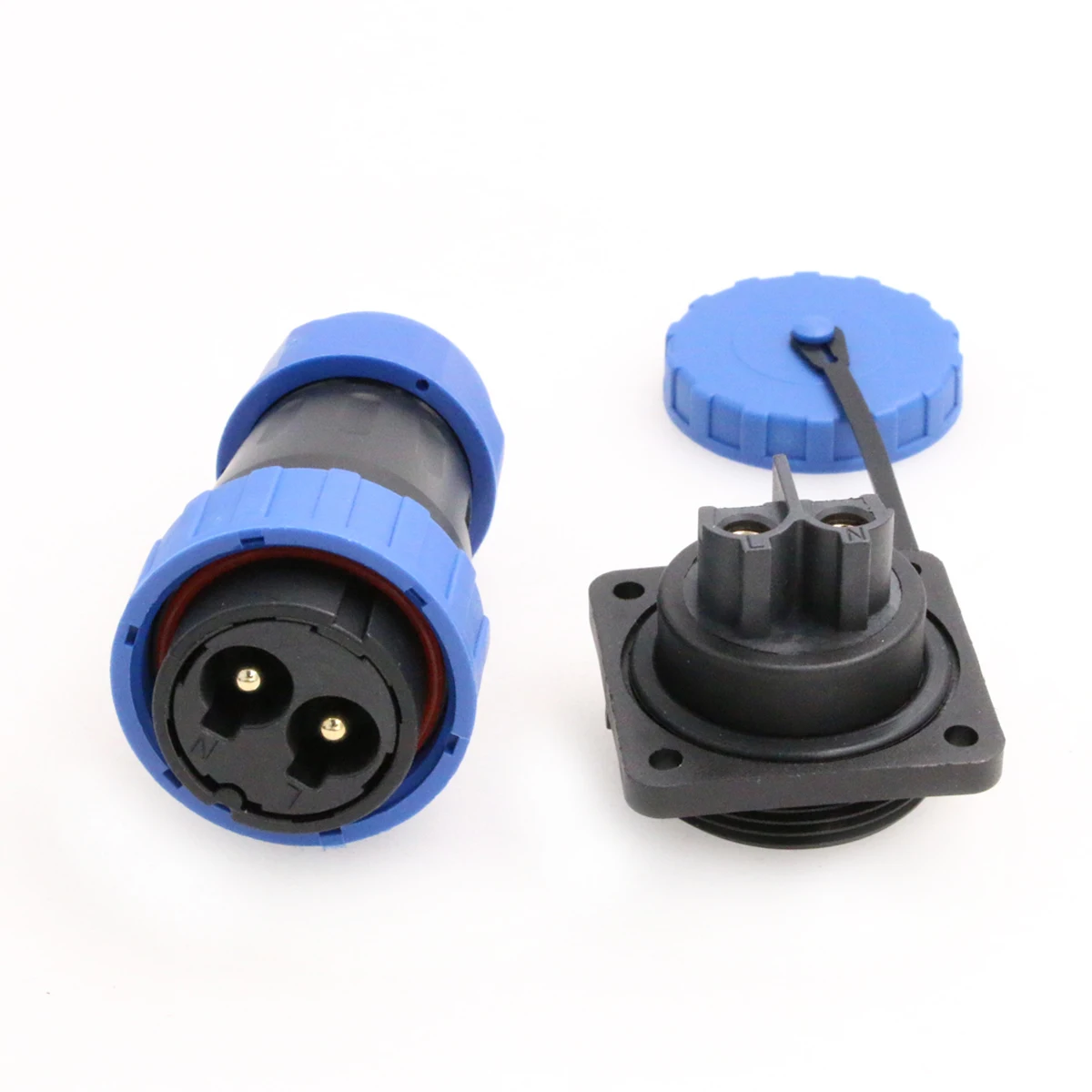 Solder-free screw connection IP68 Panel Mount TY28 Square 2 Pin 45A Male Female Power Plug Circular Waterproof Connectors