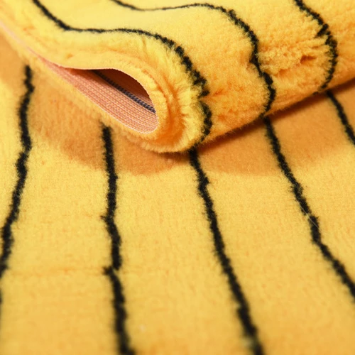 Yellow base black stripe polyester Rolling fabric Warp knitting Paint brush fabric Brush fabric