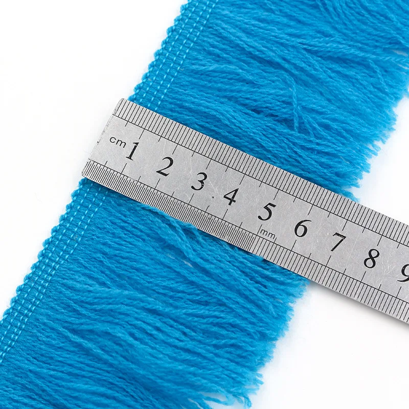 Manufacturer Direct Selling 7 CM Acrylic Fiber Yarn Lace Fringe For Football Fan Scarf And Decorative Garment