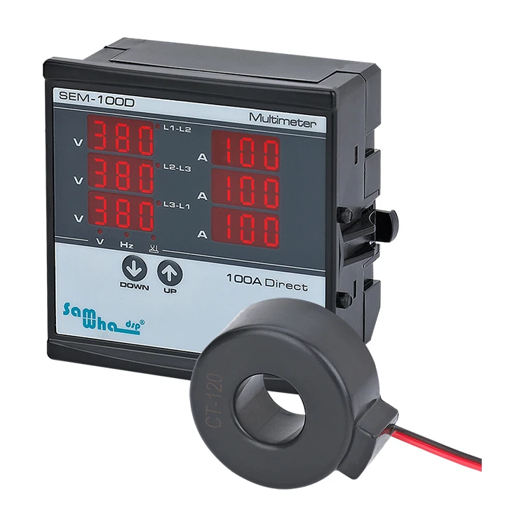 Samwha-Dsp SEM-100D Digital Multifunction Panel Meter With external 3 C.T, Show Phase Sequence