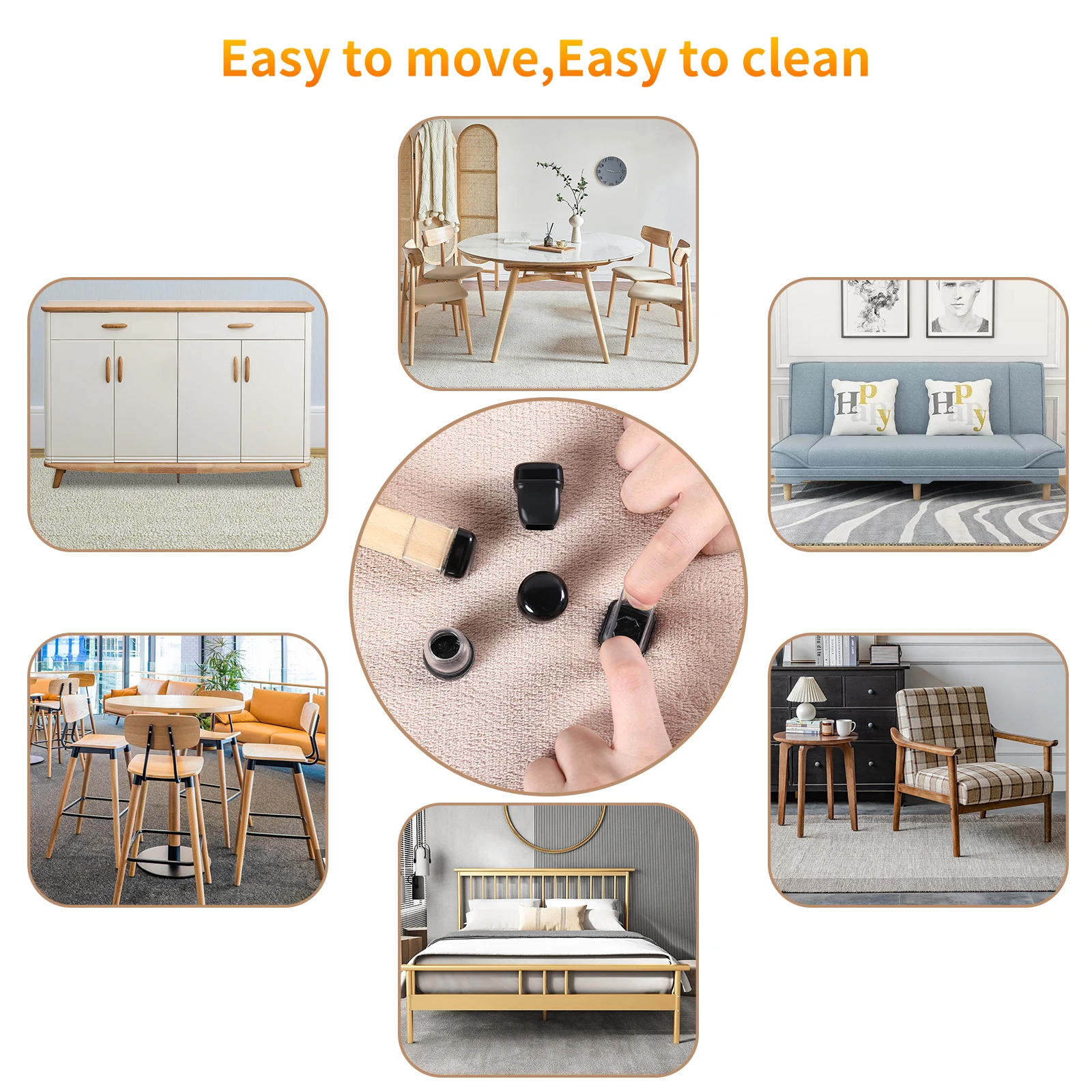 New Design Durable Anti-Scratch Thickened Silicone Chair Feet Covers Chair Foot Protector Metal Caps for Furniture Legs