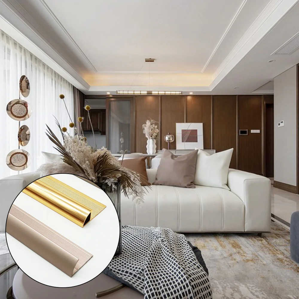 Aluminium Tile Trim Strip Round Shape Polished Profiles For Wall Decorative