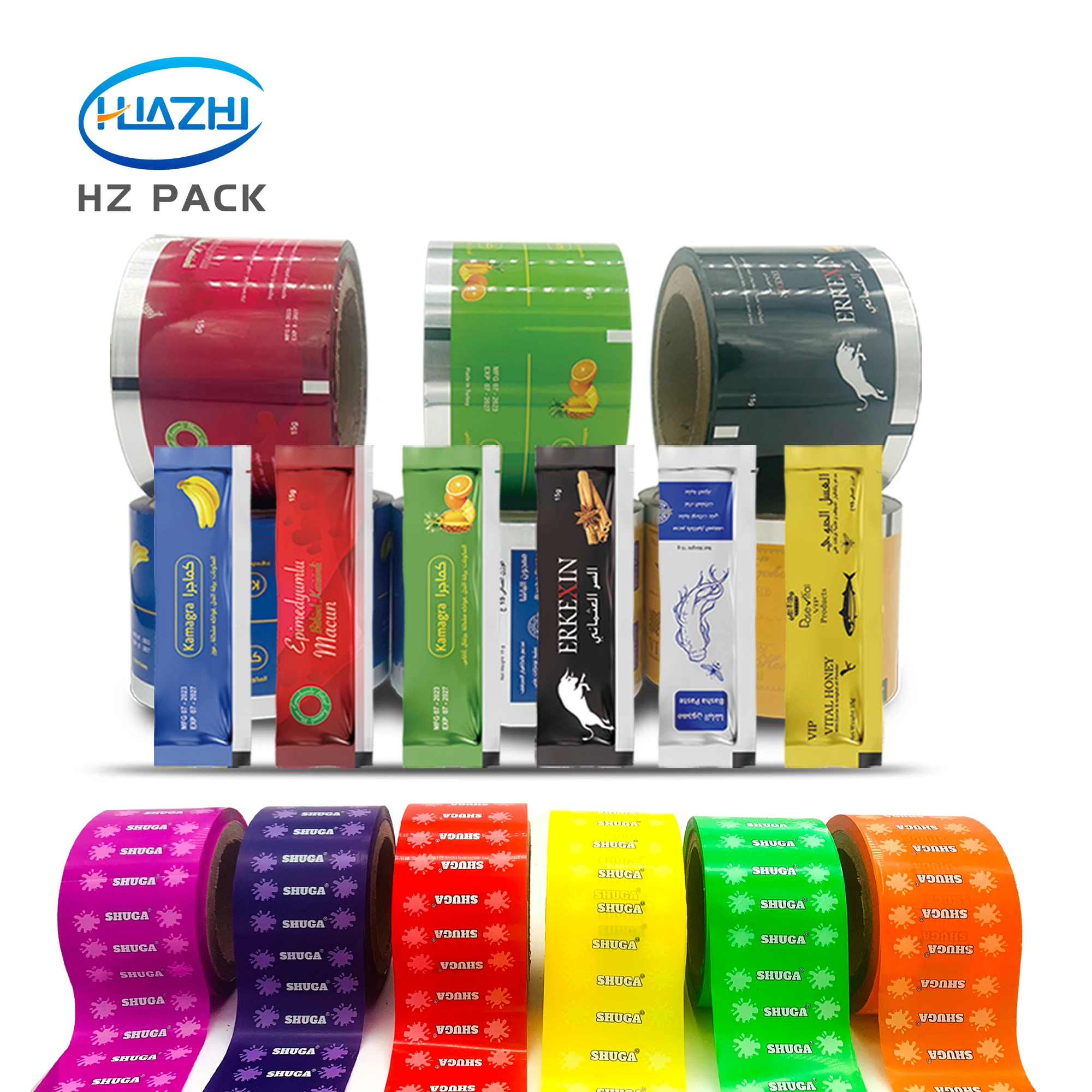 Custom Printed Food Grade Aluminum Foil Plastic Food Packaging Film Roll Puffed Potato Chips Packing Film Packaging Roll Stock