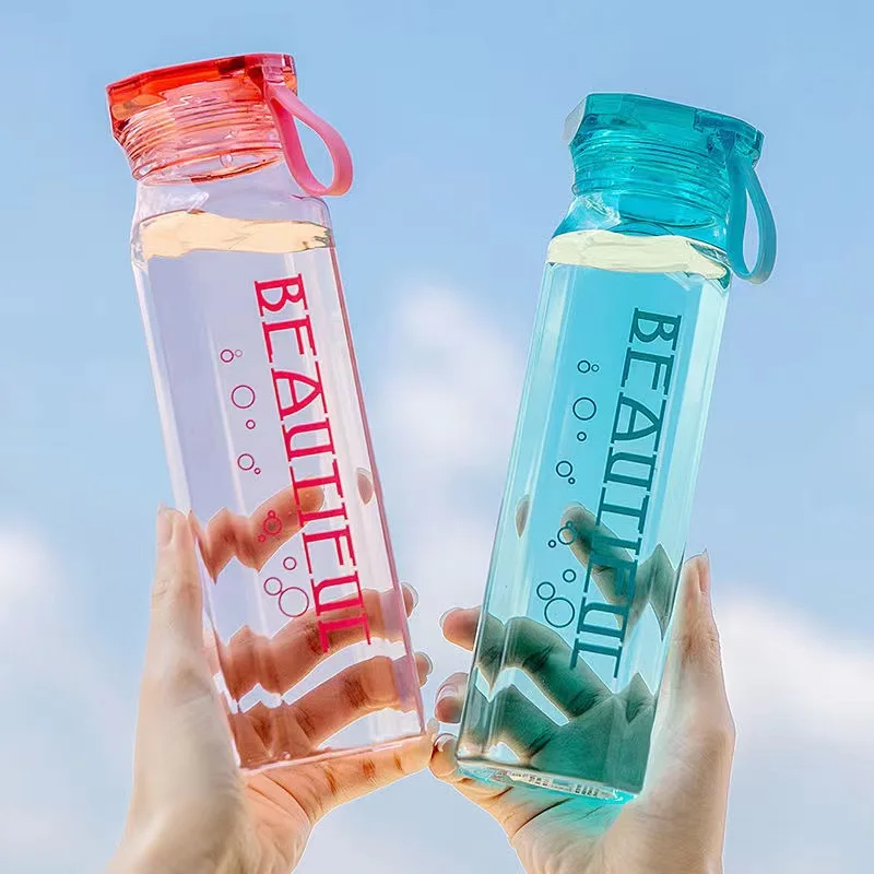 500ml Creative Glass Transparent Matte Water Bottle Drink Bottle Eco Friendly Portable For Kids/Girls School Outdoor Bottles