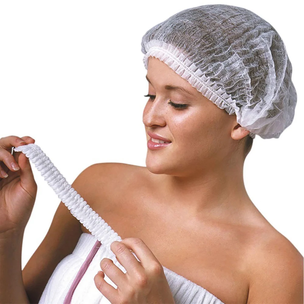 Food Industry disposable hairnet mesh Spunbond Bouffant PP Nonwoven Hair net Isolation Elastic Dustproof Mesh Mob Cap