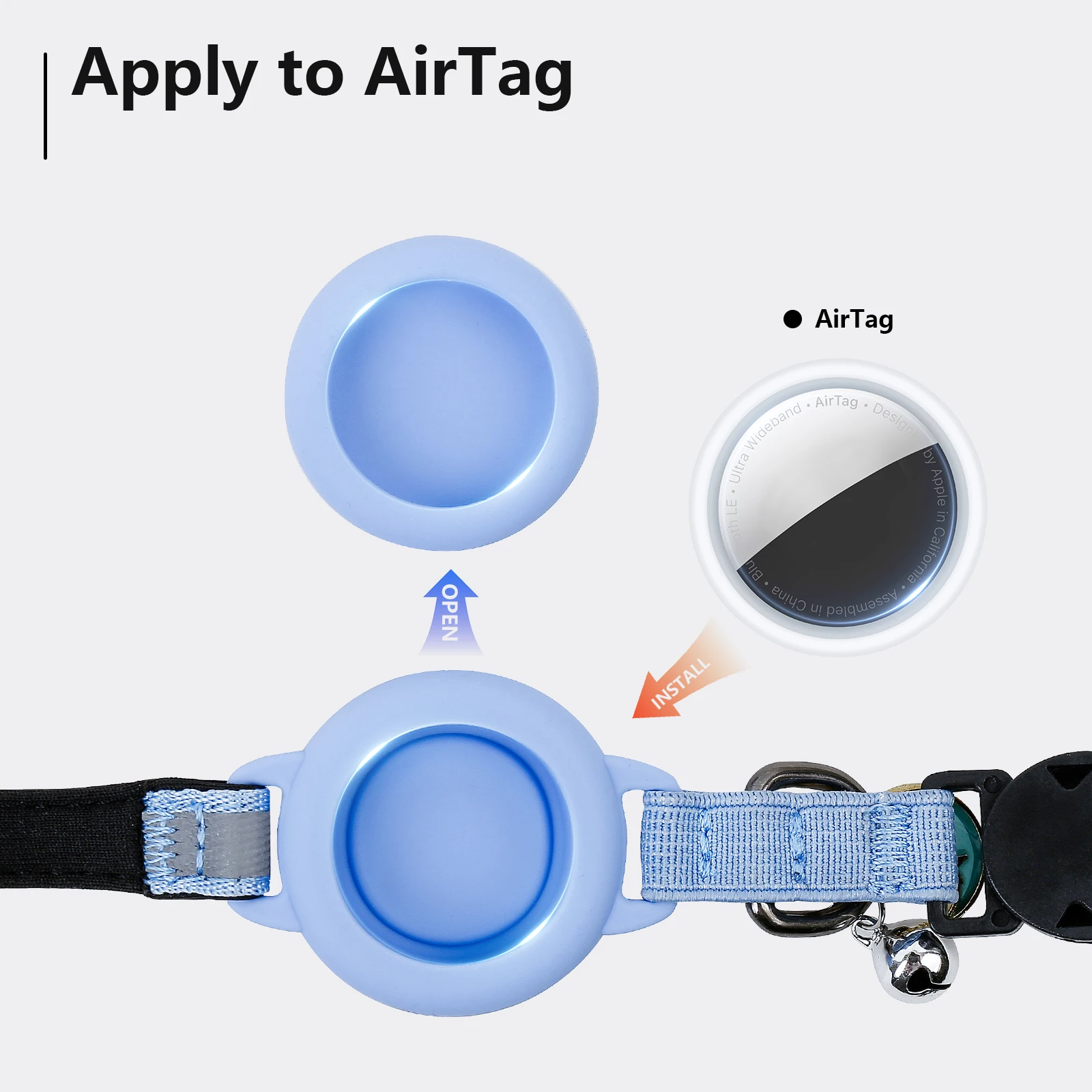 Wholesale Reflective Puppy Pet Collar Airtag Cat Collar  With Bells Outdoor Products Accessories Manufacturer