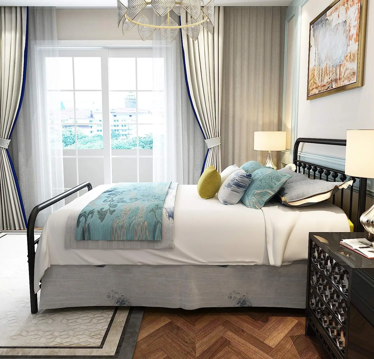 Wholesale Price Custom Manufacturer wholesale bedroom furniture metal bed Modern single large metal bed