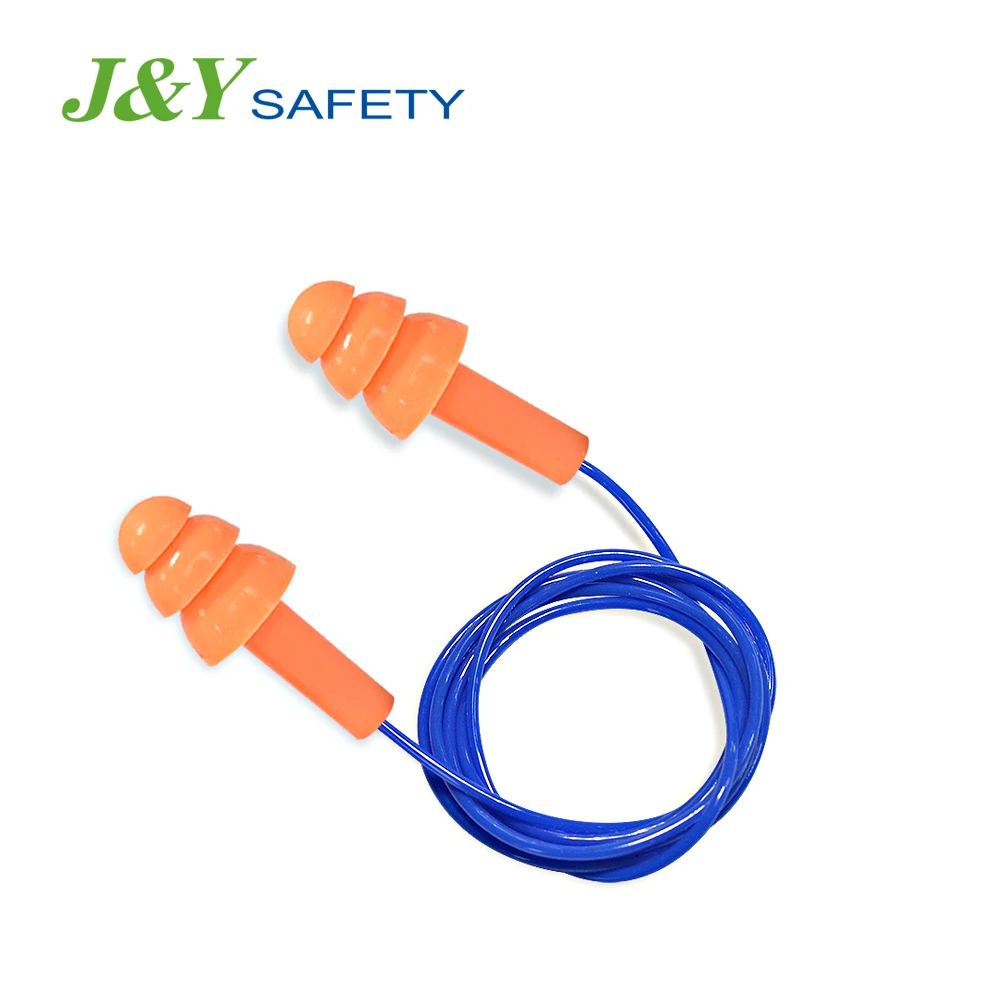 Branded Noise Pollution Prevention Sound Protectors Soft Silicone Ear Plugs Wired Corded Earplug