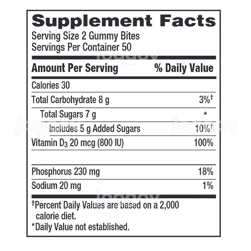 High Quality Custom Calcium-Rich Formula Joint Support Boost Bone Strength Maintain Skeletal Healthy Bone Health Gummy