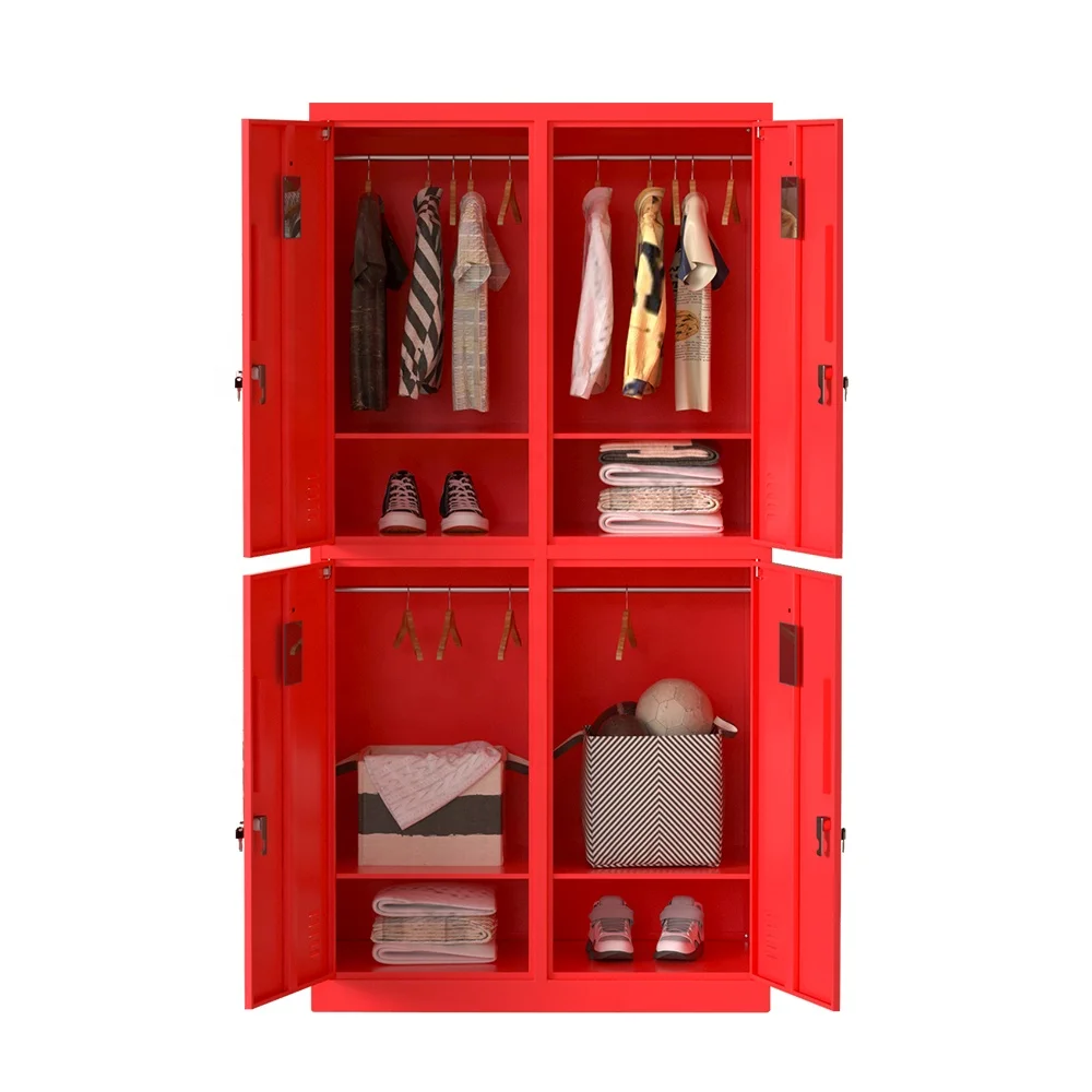 Office hospital steel storage locker white 4 Doors wardrobes