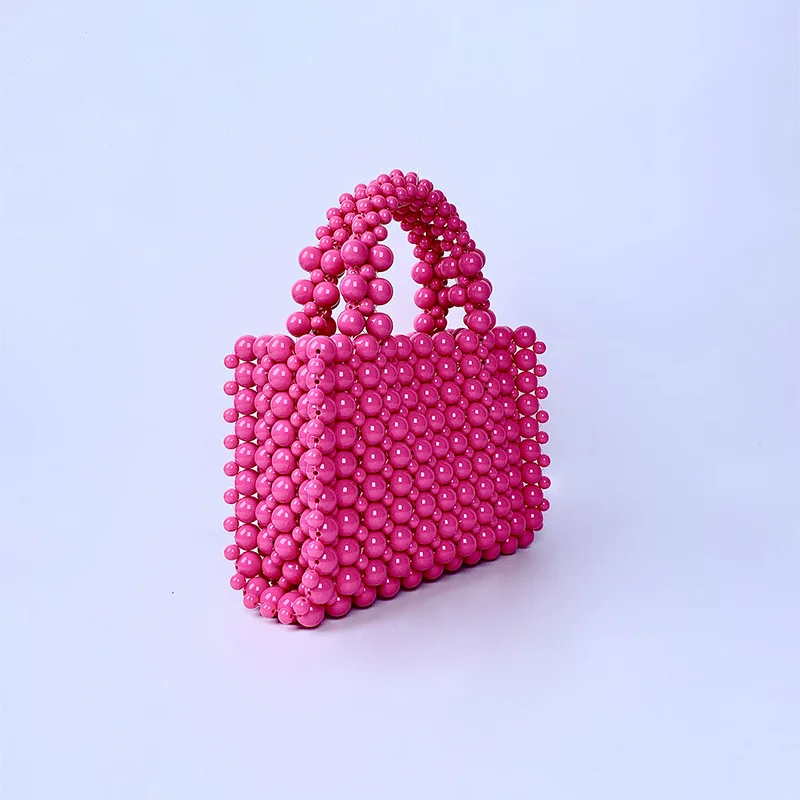 2024 Wholesale Clutch Handbag New Handmade Ladies Acrylic Crochet Woven Beaded Pearl Bags