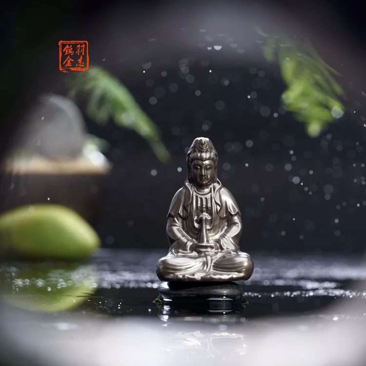 
Indoor Avalokitesvara Bodhisattva Sculpture Tungsten Alloy Guanyin Statue 