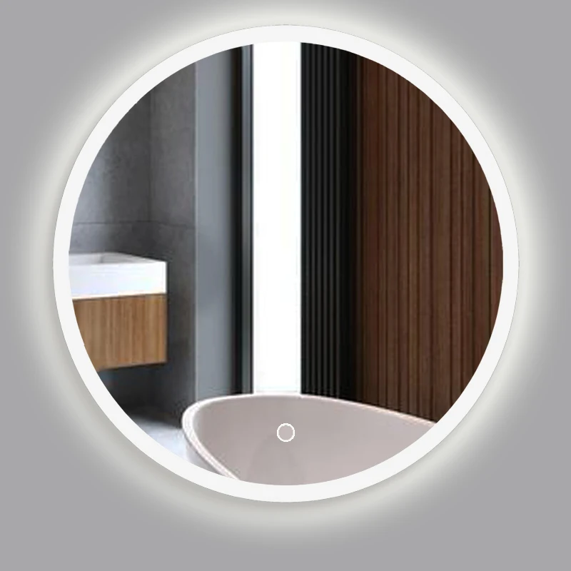 bathroom vanity wall led round mirror with touch sensor switch