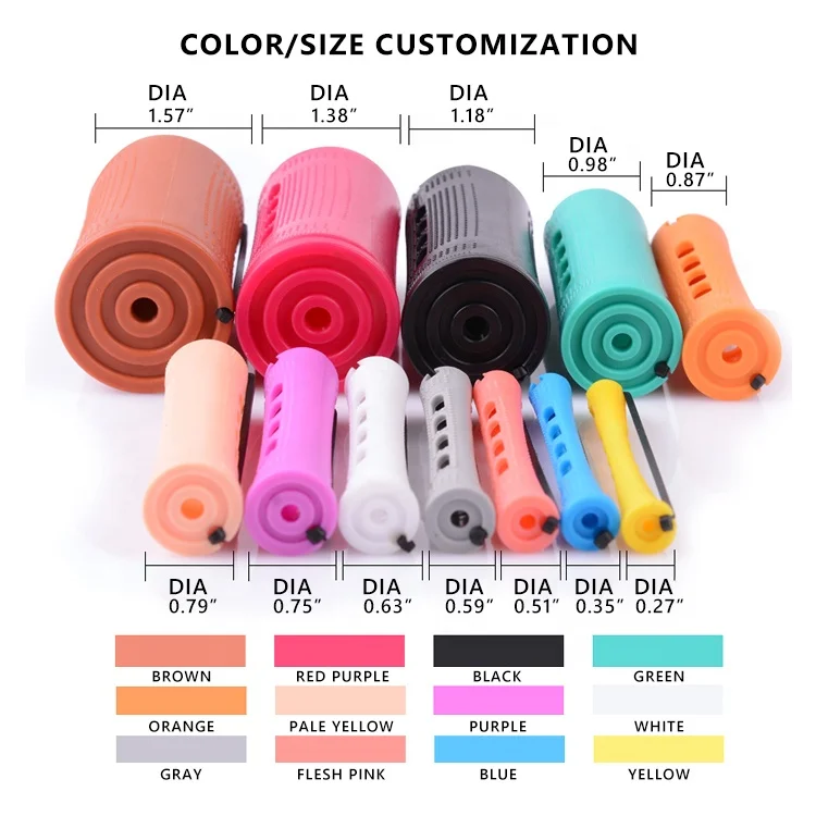 Salon DIY Hair Tools Styling Roller Set Quality 0.7cm-4cm Diameter Curling Rods Hair Rollers Plastic Heatless Hair Curler Set