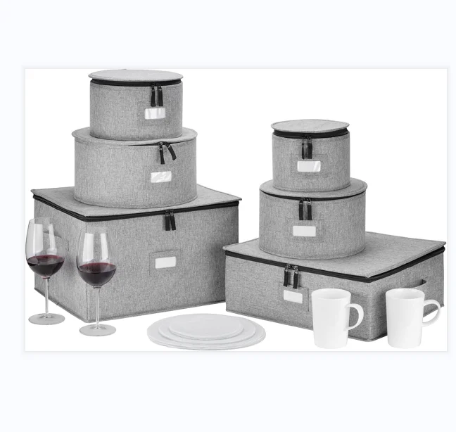 Large-capacity exquisite collapsible saucers mugs and wineglasses storage box