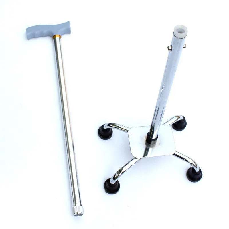 PortableLightweight Foldable aluminum telescopic Collapsible crutch Hand quad folding cane elderly walking sticks for old people