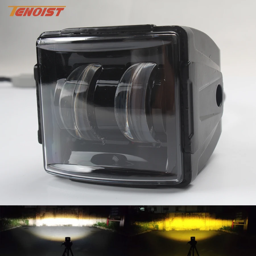3.2 Inch 4D Lens White Amber Wide View Car SUV Offroad Motorcycle ATV UTV LED Work Fog Head Light