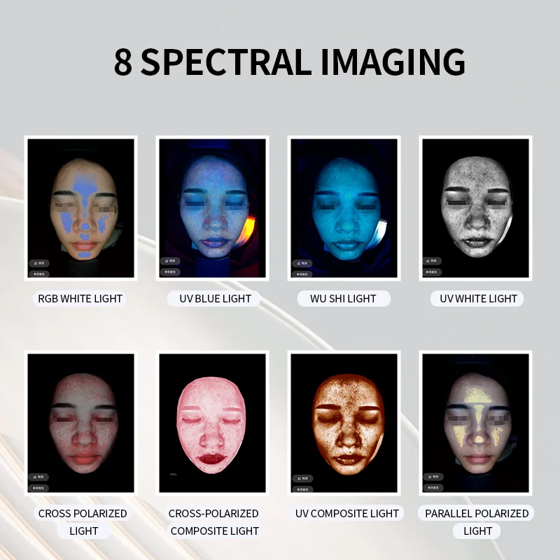 Cosmetic Equipment Face Machine AI Skin Scanner 8 Spectrum Aisia Facial Skin Analyzer 3d Skin Analysis Machine