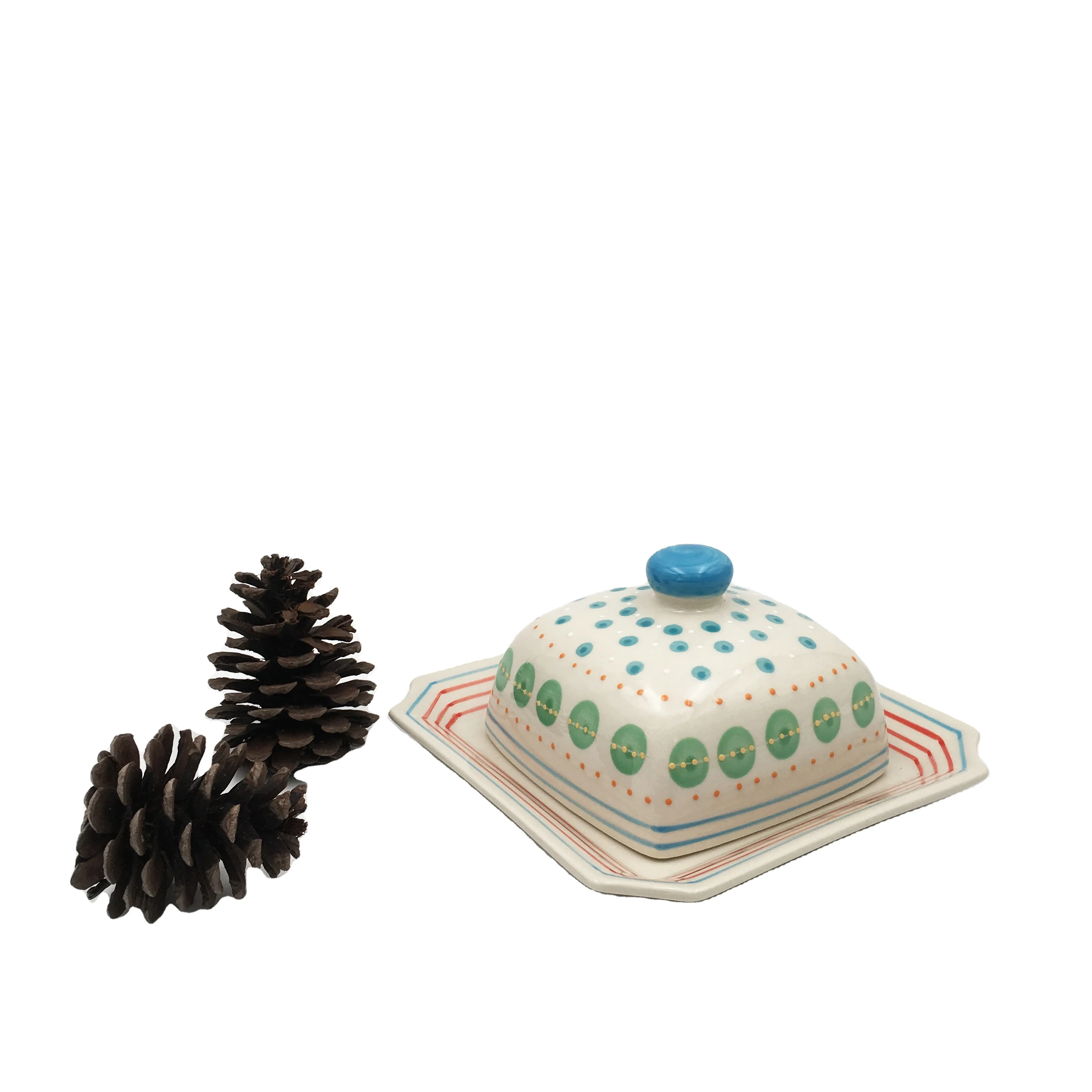 Factory direct sales custom ceramic butter dish with lid custom butter box