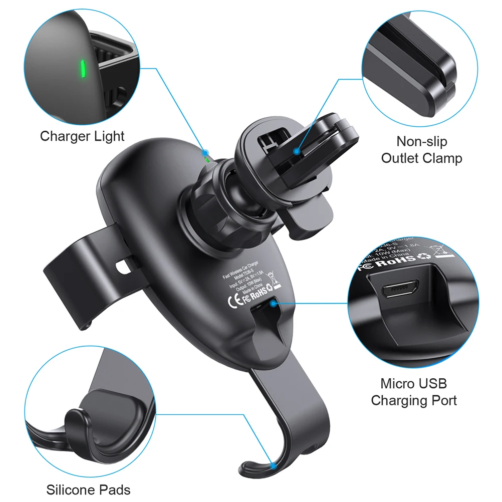 
Latest 2020 Retractable magnetic automatic wireless car charger with cellphone mount Mobile Phone Holder 