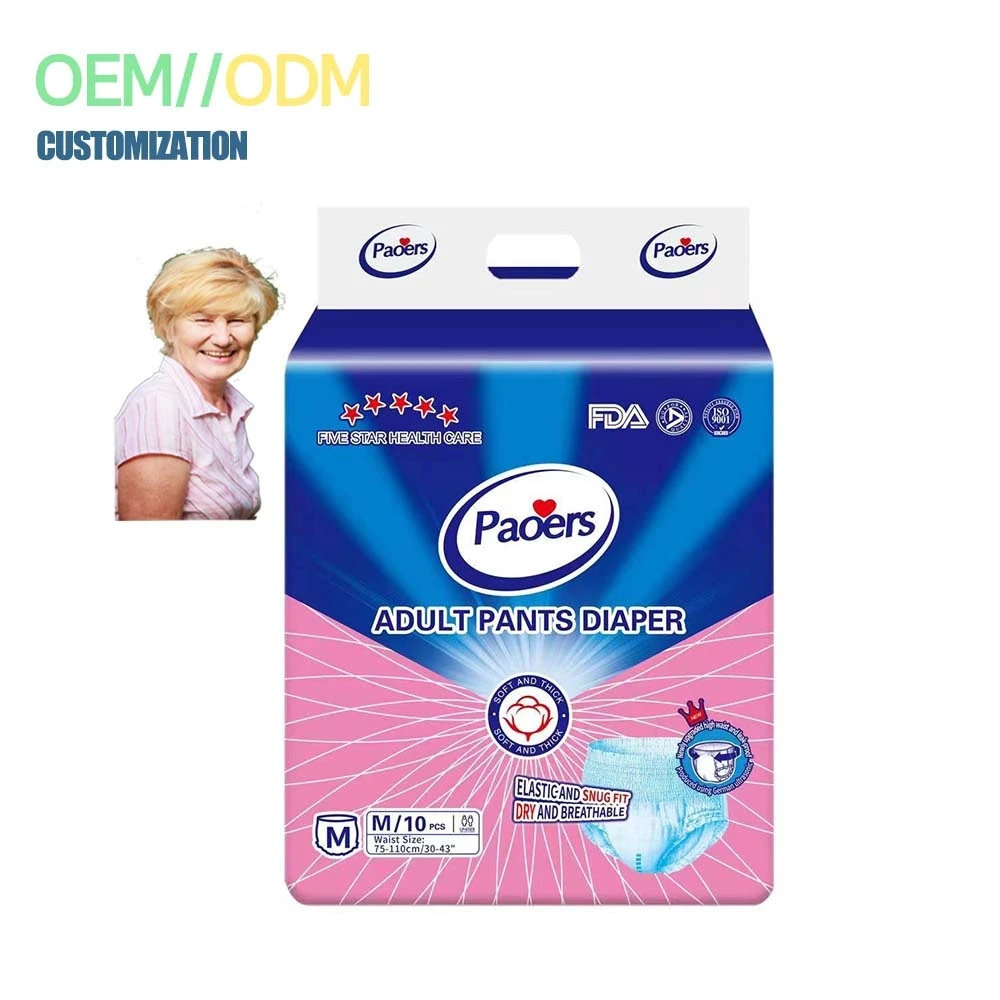 Soft Breathable Incontinence Adult Pull Up Diaper Pants Men Women Disposable Thick Super Absorption
