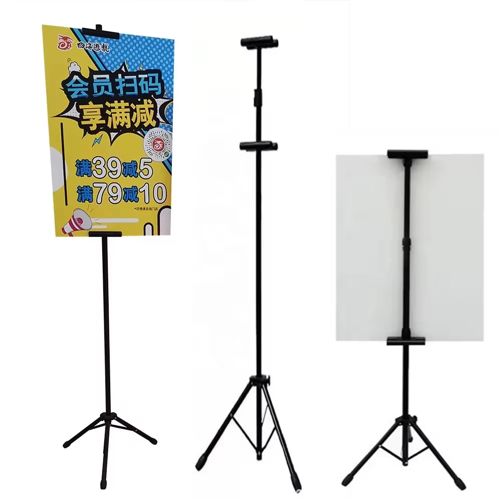 Bview Art Hot Selling Sign Stand for Display Retractable Poster Board Stand Double-Sided Banner Stand Tripod