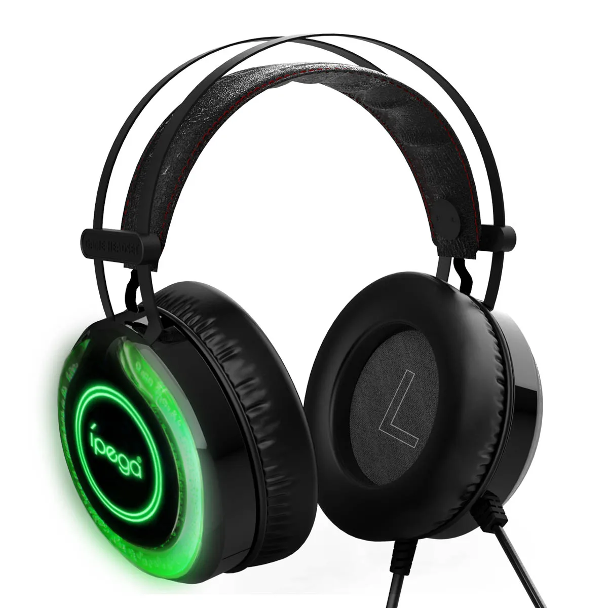 
Stereo Gaming Headset with LED Light for PS5, PC, Xbox One Controller iPega PG-R015 Over Ear Headphones with Mic LED Light 