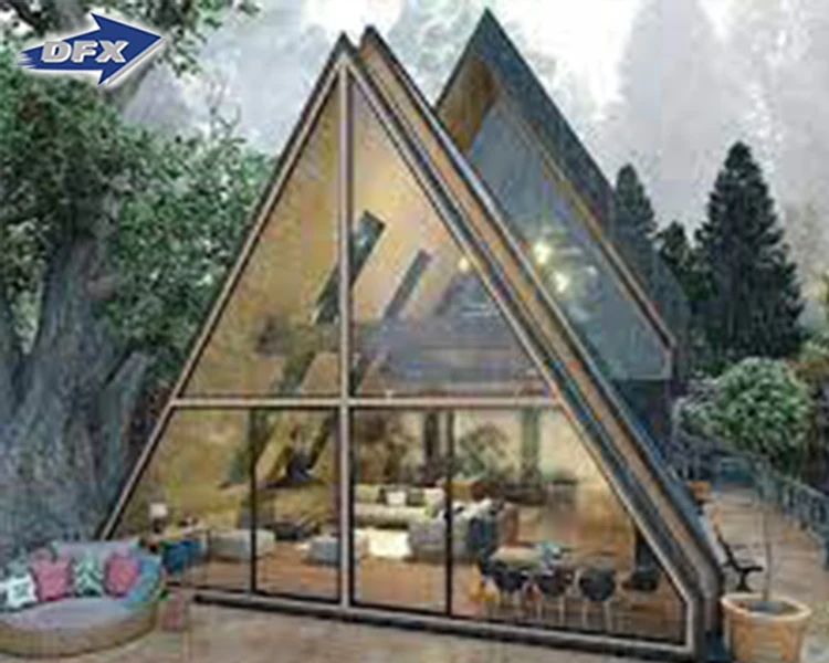 Quacent Luxury Sips A-Frame Low-rise Villa Heat-insulated Modular Home Prefab Tiny Triangle House For Apartment Prefab Cottage