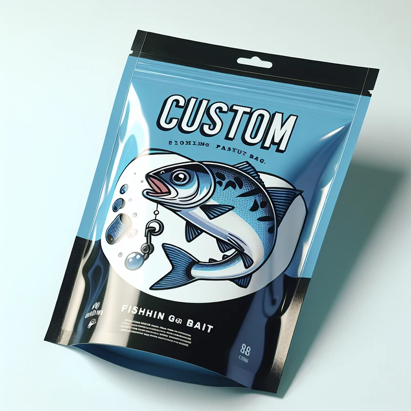 Custom Printing Soft Touch Food Packing Laminated Zipper Pet Food Fish Bait Packaging Plastic Fishing Lure Bags