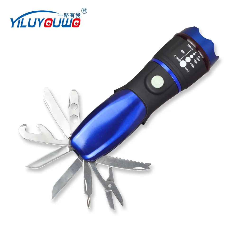 Hot Sale car emergency Flashlight self defense Product High Power 3*AAA Battery Multi Function Tools Led Torch Light For Gift