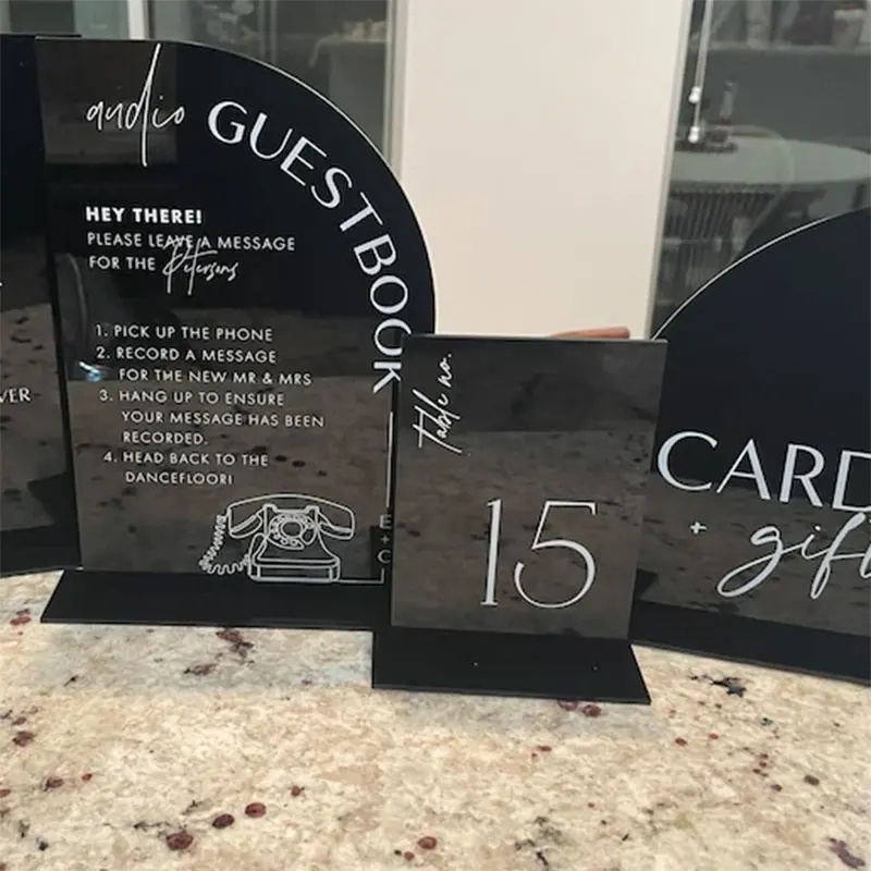 Audio Guestbook Pick Up The Phone Leave A Message Acrylic Wedding Sign