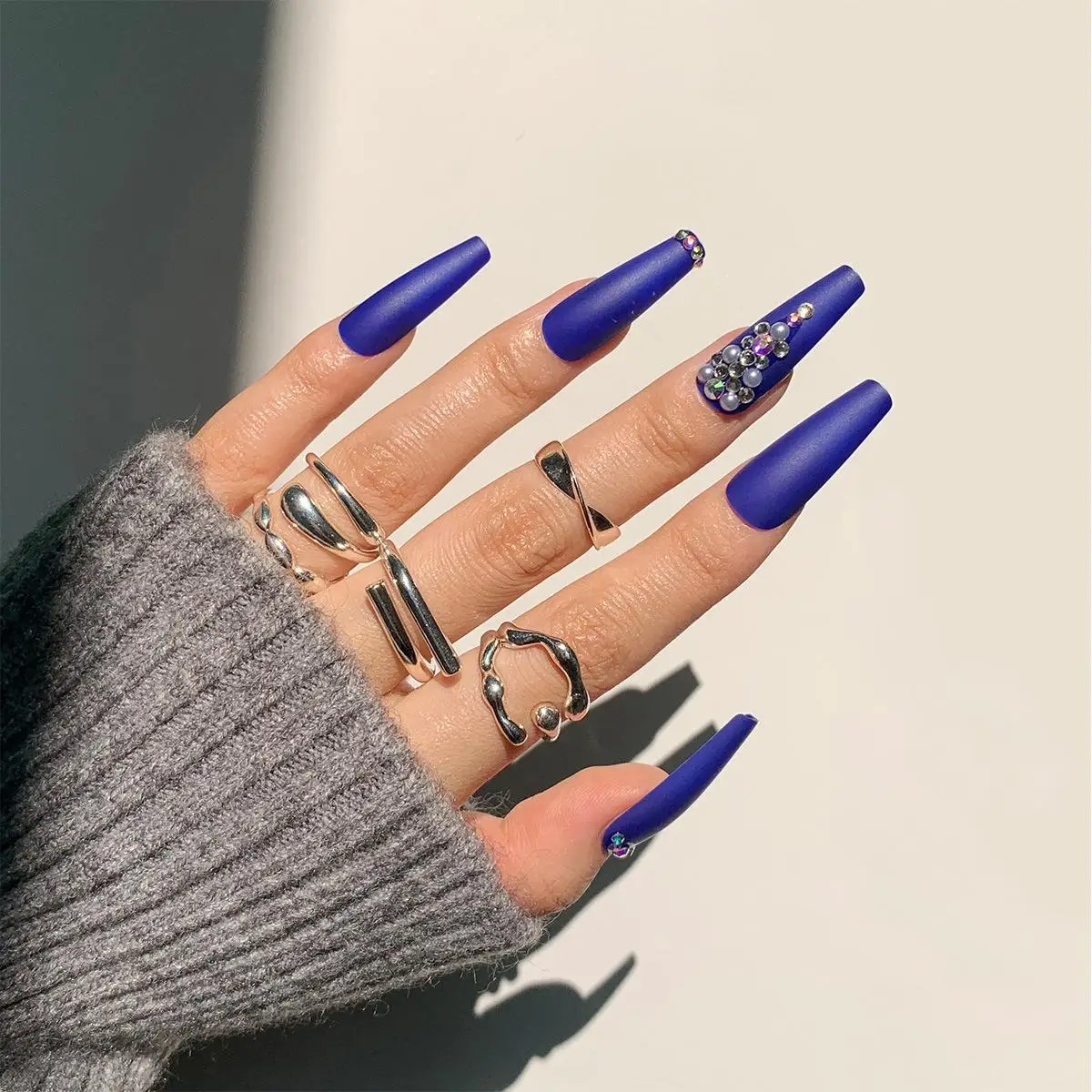 Wholesale Designer Strong Luxury Coffin Lady Professional Custom Press on Nails False Nails Artificial Fingernails