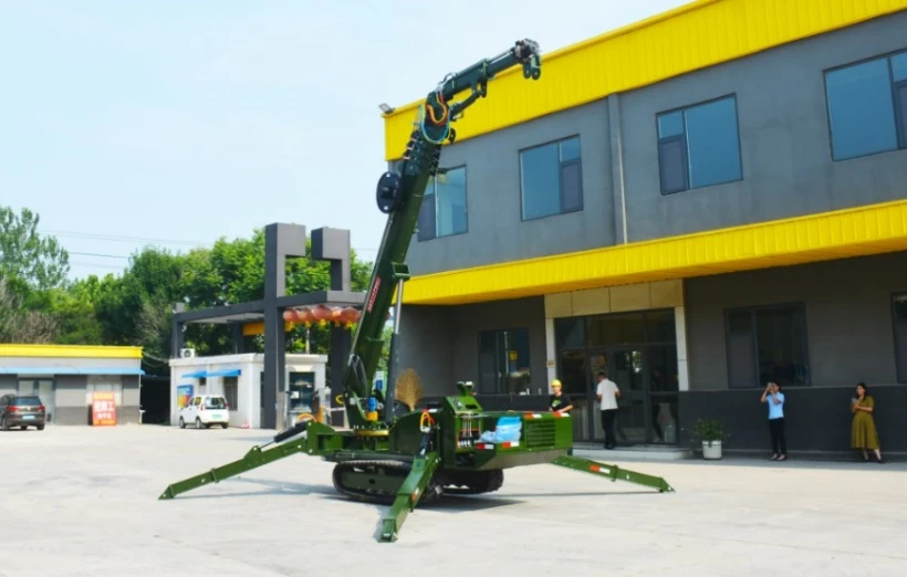 New 5ton Telescopic Boom 360 Degree Mini Crawler Mobile Spider 3ton Hydraulic Crane with Engine Pump for Manufacturing Plant