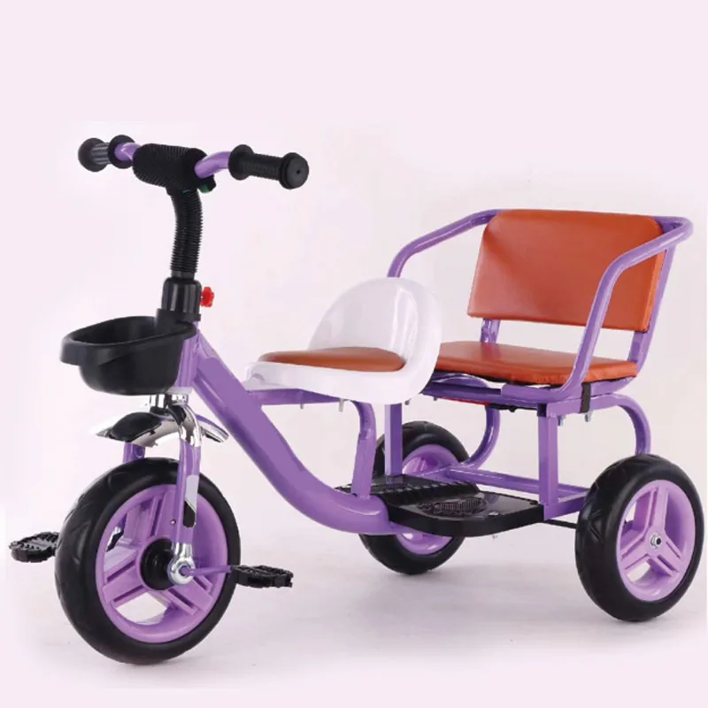 2023 Factory wholesale small kids double seat children tricycle  baby tricycle kids push tricycle