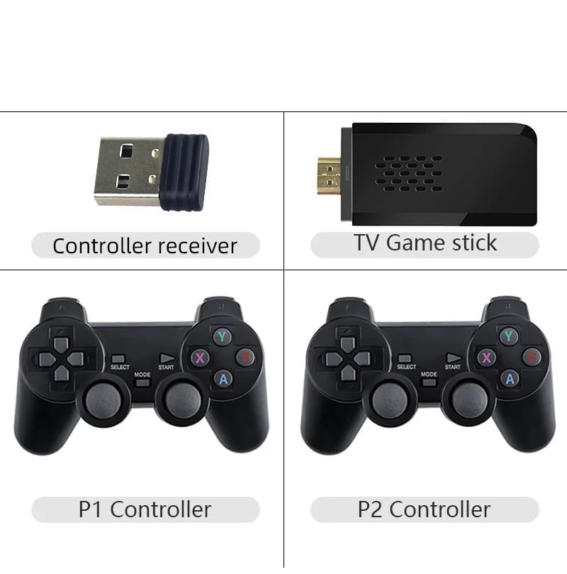 Family TV 64G Built-in 10000 Games Stick 2.4G Wireless controller 4K HD M8 Video game Console