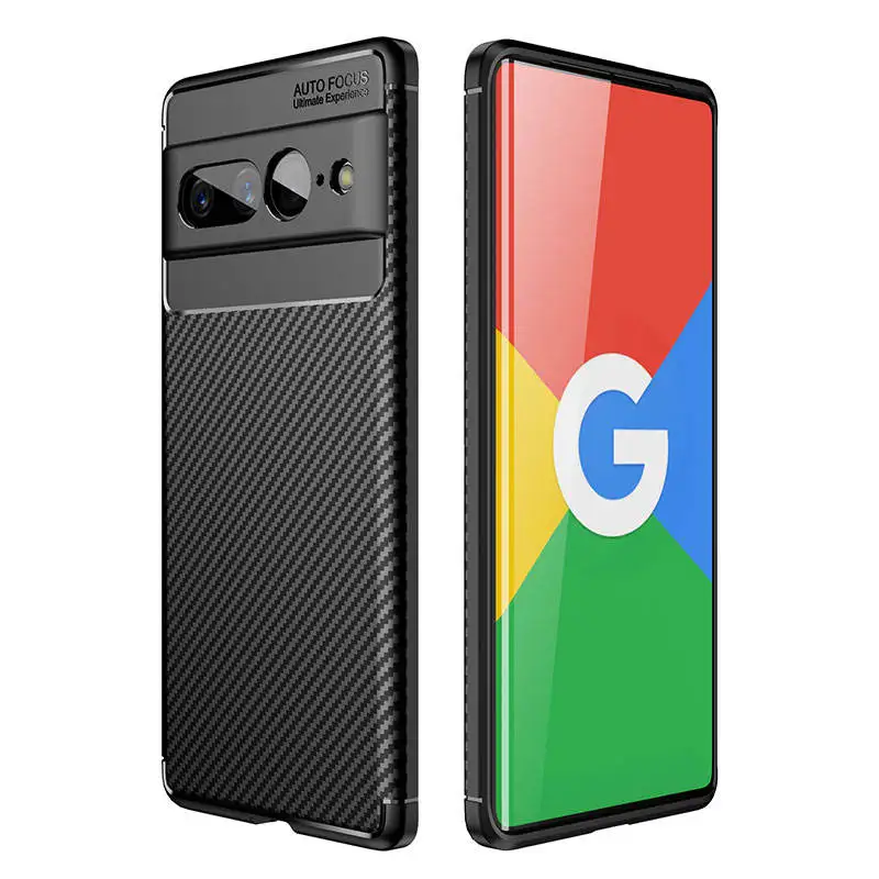 Luxury Business Shockproof Silicone Phone Case For Google Pixel 7 Pro Case Soft Tpu Carbon Fiber Cover For Google 7 7pro