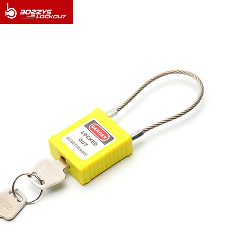  OEM manufacturer Keyed Alike loto cable Padlock with 150mm Wire Shackle for Industrial