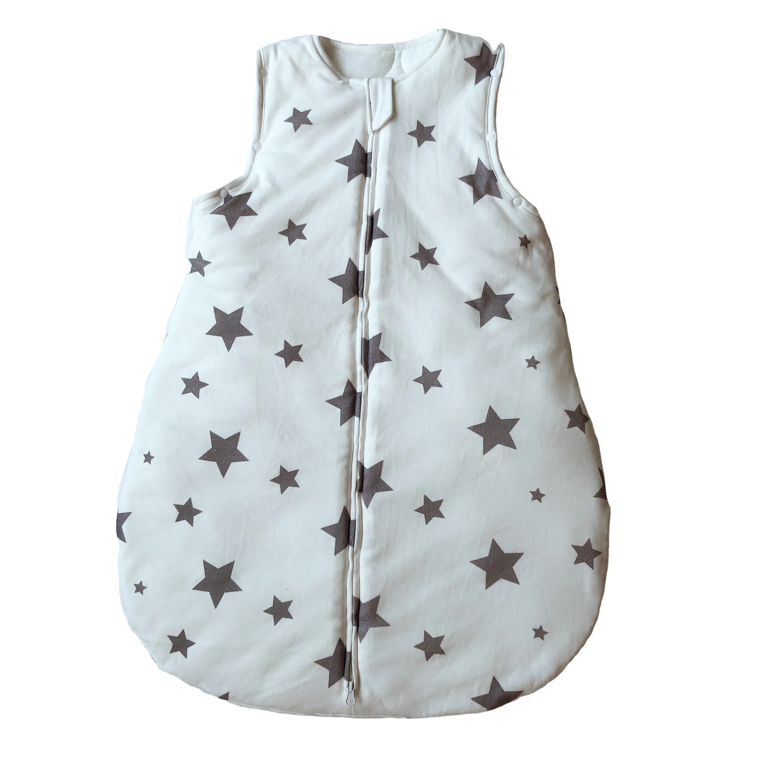 
100% COTTON factory baby hat star pattern baby sleep suits sleeping bag sleeveless 2.5TOG 