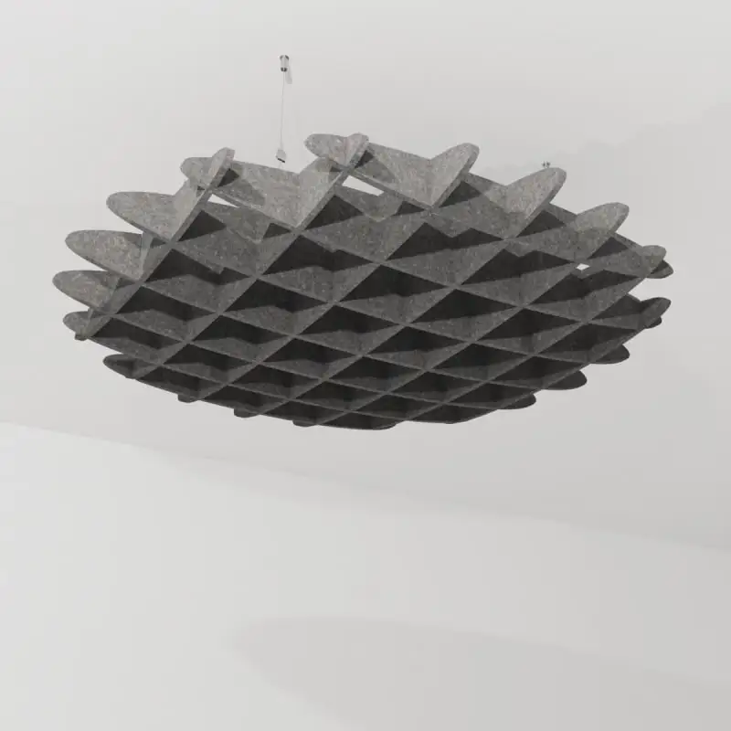 Decorative absoring insulation wave baffles felt polyester fiber wall curved pet acoustic ceiling panels