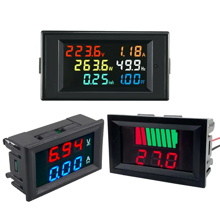 Accessories Car Digital Temperature Para Auto 12V Voltmeter Waterproof Dc Volt Meter Voltage And Amp Meter