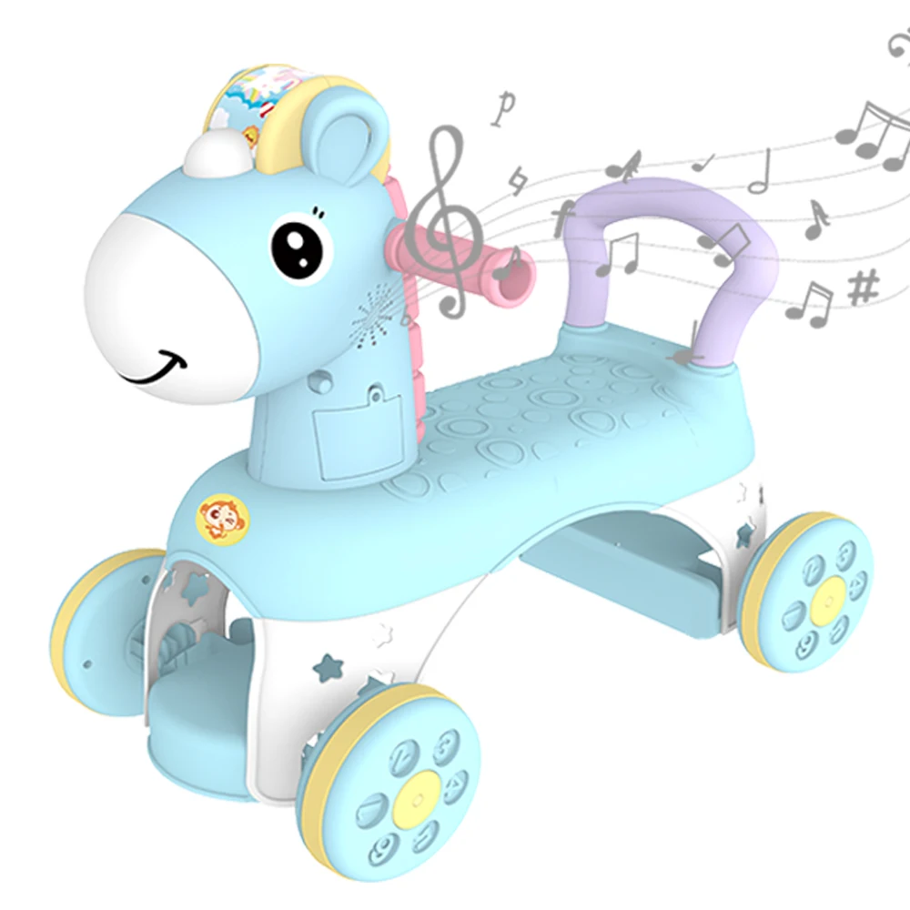 
baby learning walker ride on car pony bump and go horse electric music walker 