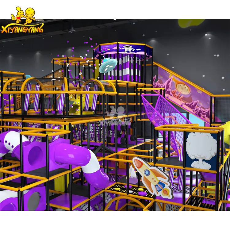 Xiyangyang fun big slide Volcano climbing and screen interaction commercial equipment indoor playground for kids