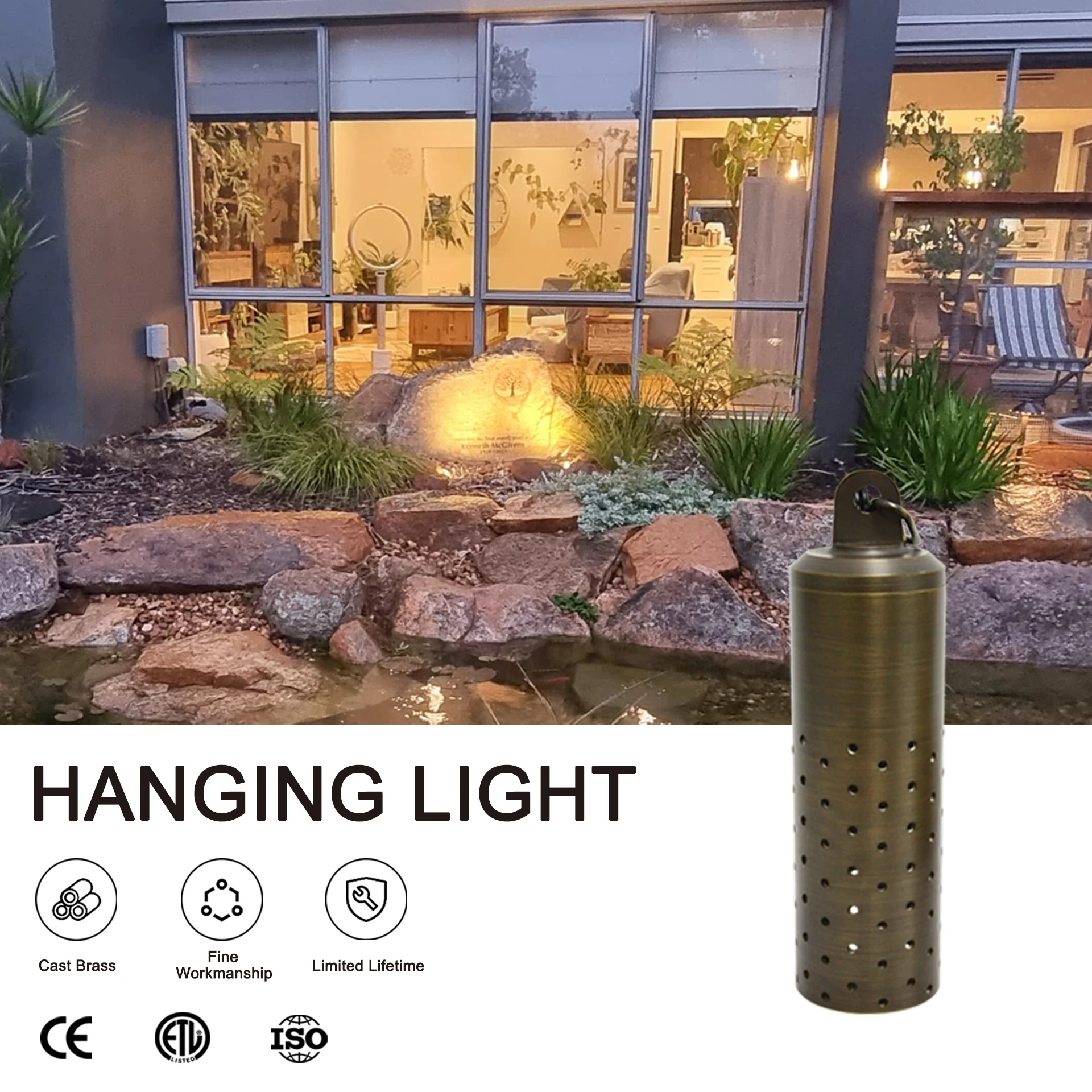 outside brass pendant light with hole lighting for outdoor decoration lighting