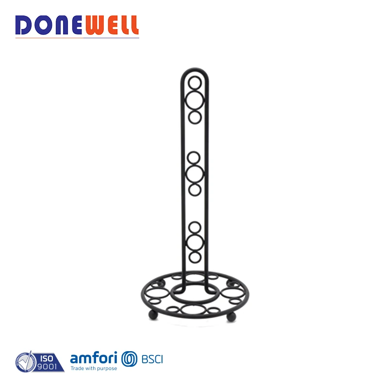 Professional kitchen tissue paper roll holder black standing hand table towel holder