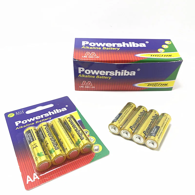 Powershiiba 1 5 В двойная щелочная батарея Lr6 AA Am3 оболочка из алюминиевой фольги